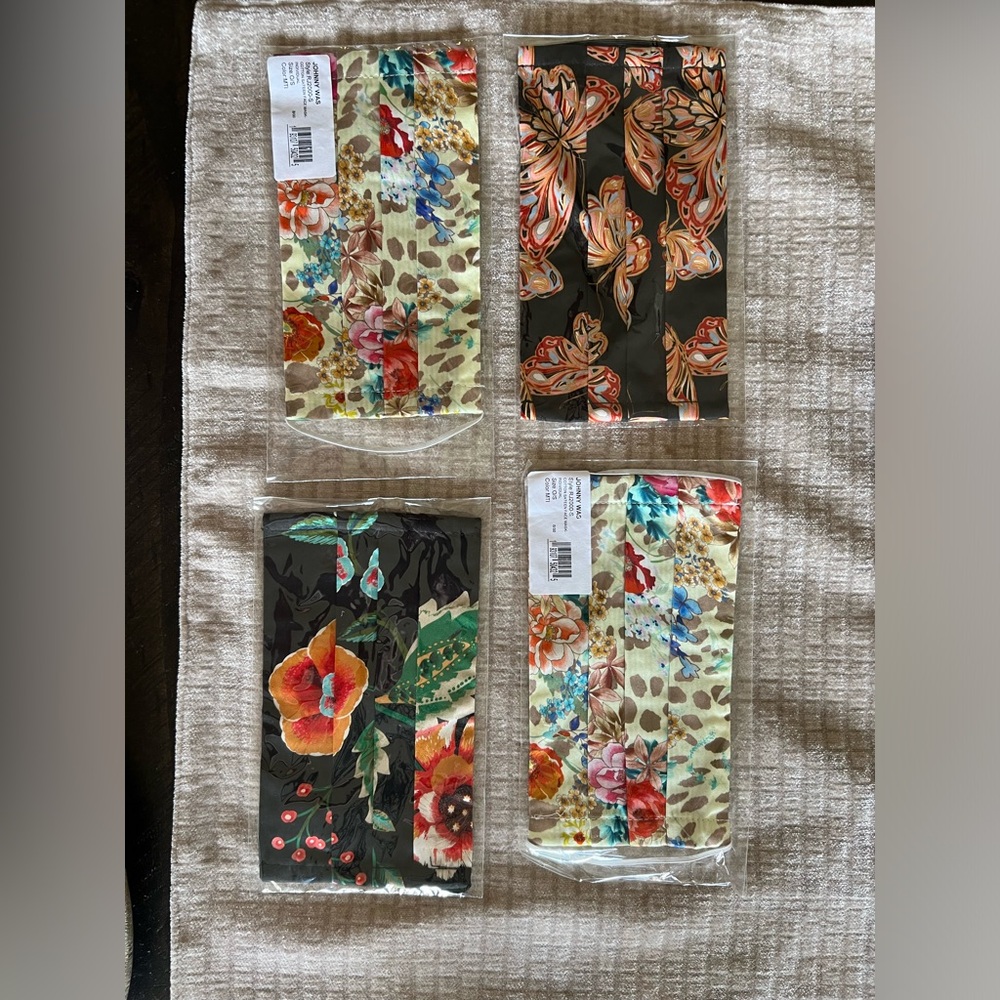 Johnny Was Set of 4! Cotton Sateen Face Mask Set NWT